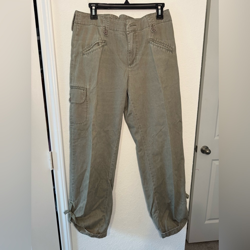 Sundance Catalog Cargo Pants Womens 12 Olive Green Utility Military READ DESCRIP
